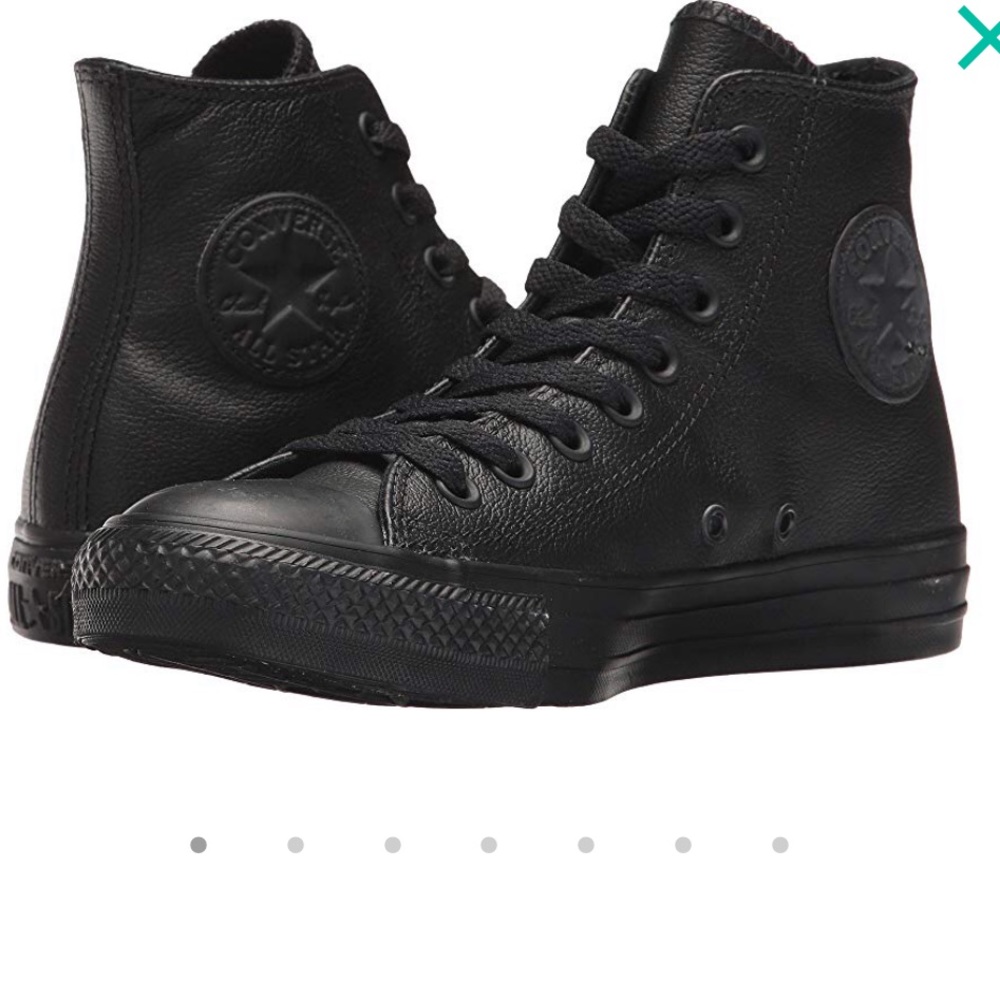Black high top leather converse